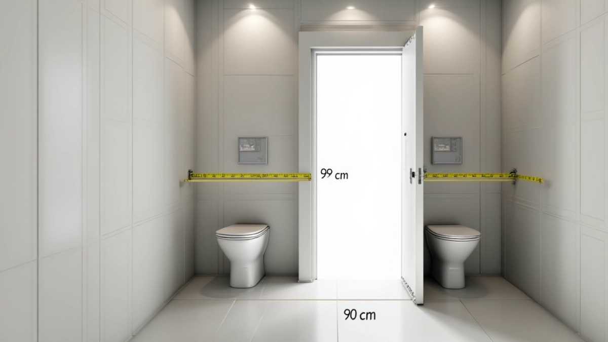 minimalna szerokość kabiny wc