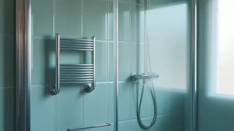 Grzejnik w kabinie prysznicowej