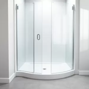 Kabina prysznicowa z tylnymi ściankami i niskim brodzikiem