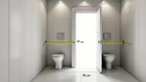 minimalna szerokość kabiny wc